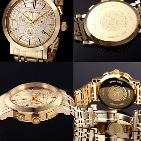New Burberry Gold Men\'s Watch BU1757
